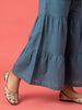 Nautinati Girls' A-line All-over Paisley Print Kurti, Solid Sharara, Net Dupatta Set with Gota Patti Details