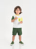 Nautinati Boys' Cotton Colourblock Sleeve T-shirt and Shorts Set