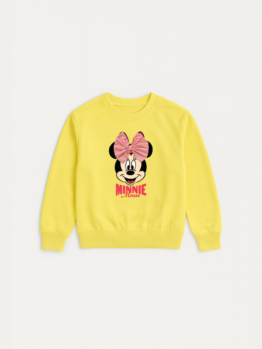 Nautinati Yellow Minnie Mouse Print Sweatshirt Set for Girls