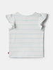 Nautinati Girls' Cotton Frozen Print & Striped Ruffle Sleeves T-shirt