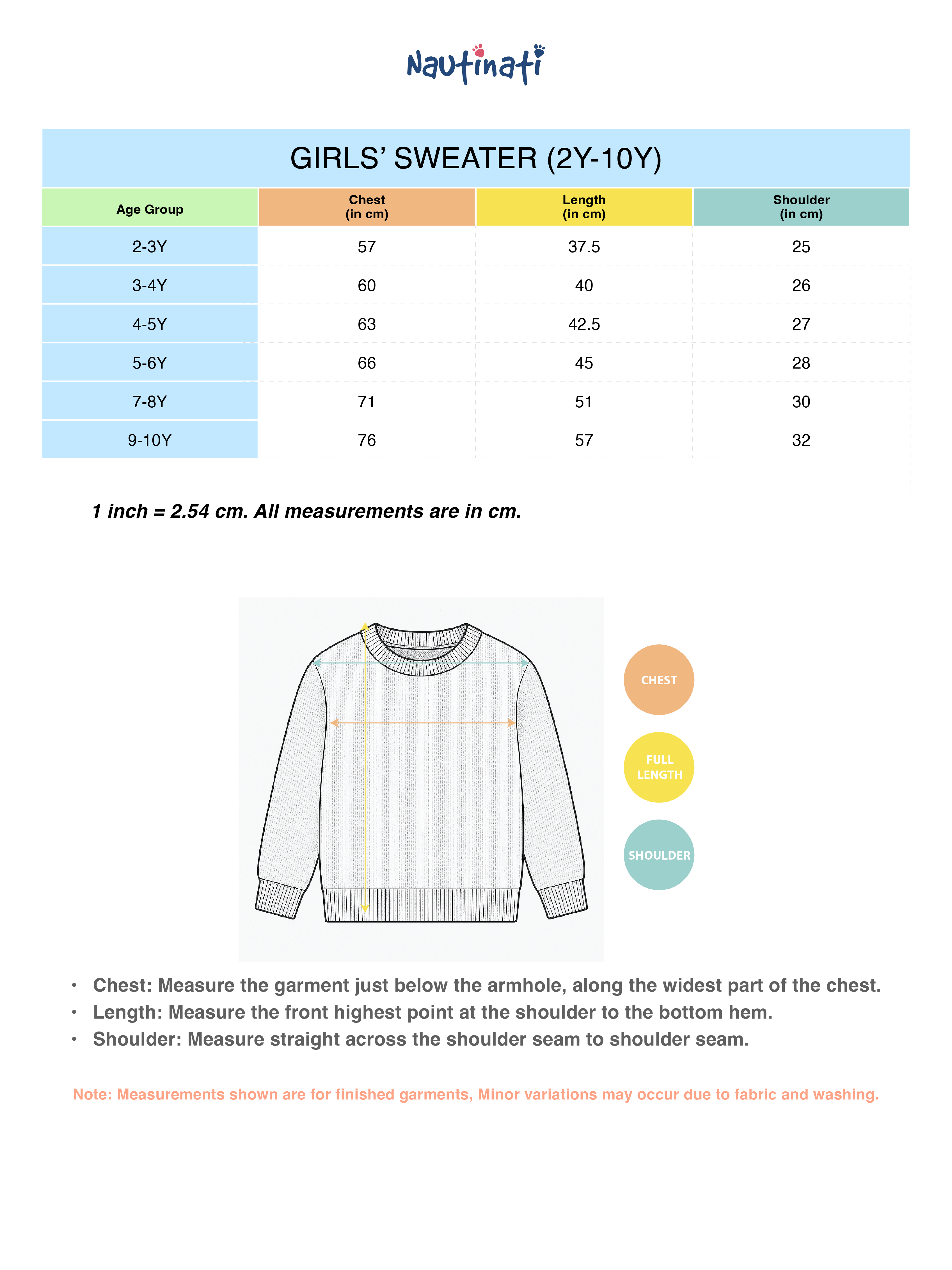 Nautinati Leaf Green Floral Sweater for Girls