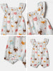 Nautinati White Printed Romper for Girls