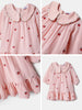 Nautinati Baby Pink Strawberry Embroidered Dress for Infant Girls
