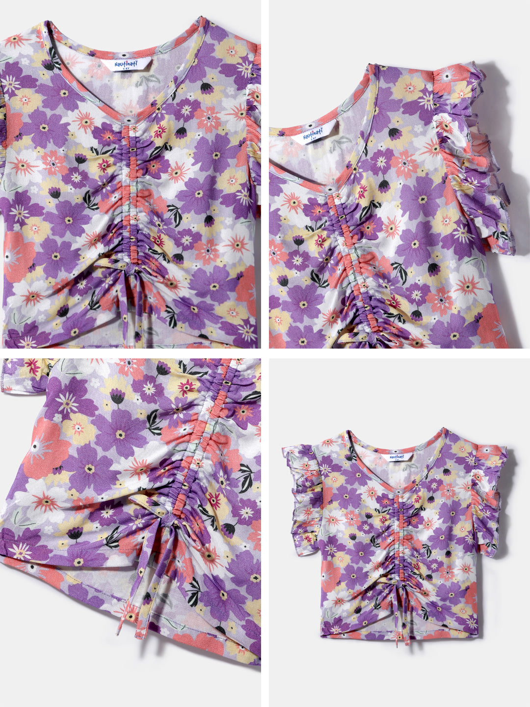 Nautinati Girls' Printed Top | Elastic Detail | Age 2 - 10 Years