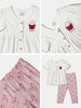 Nautinati White and Pink Printed  Top and Leggings Set for Girls