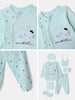 Nautinati Baby Blue Printed 7 Pieces Gift Set for Infant Boys