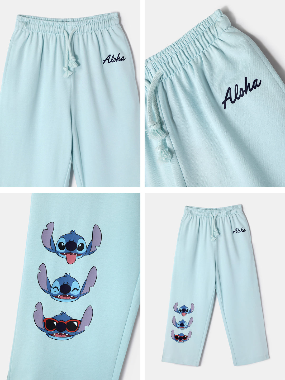 Nautinati Girls' Lightweight Terry Cotton Bottomwear | Lilo Print | Age 2 - 10 Years
