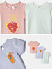 Nautinati Girls' Cotton Tops | Pack of 3 | Printed and Striped| Age 0 - 2 Years