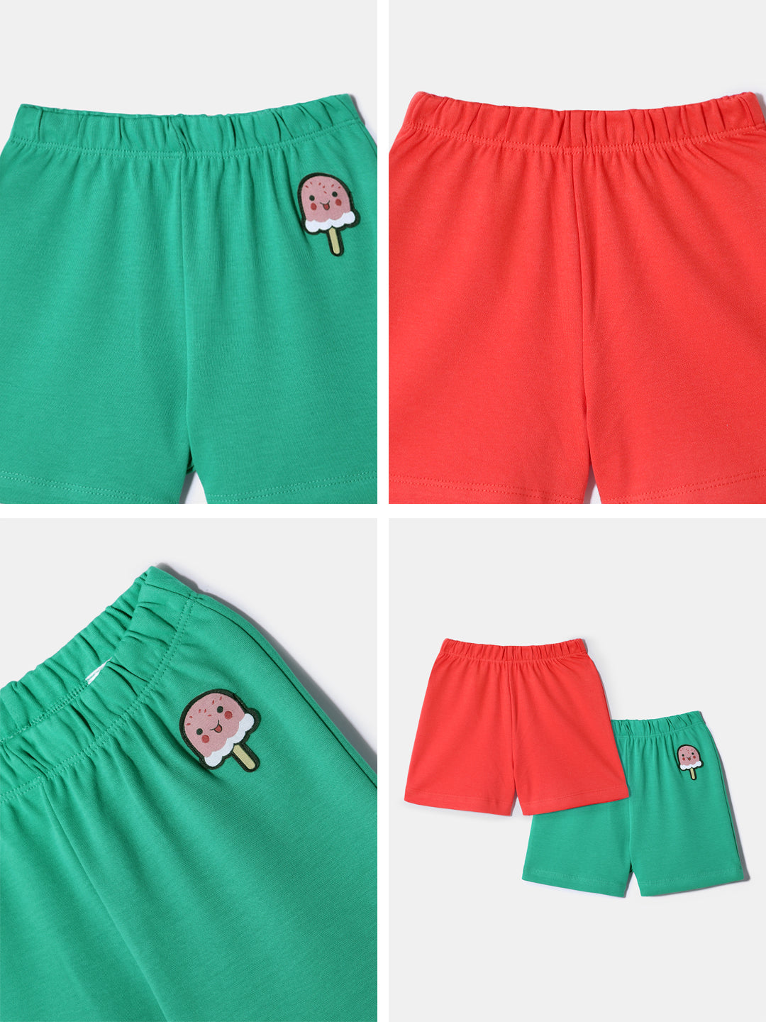 Nautinati Boys' 100% Cotton Shorts | Pigment Print | Pack of 2 | Age 0 - 2 Years