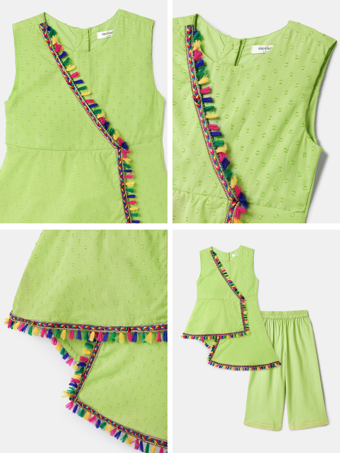 Nautinati Girls' Cotton Ethnic Festive Set | Age 2-10 Years
