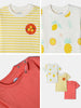 Nautinati Girls' Cotton Tops | Pack of 3 | Age 0 - 2 Years