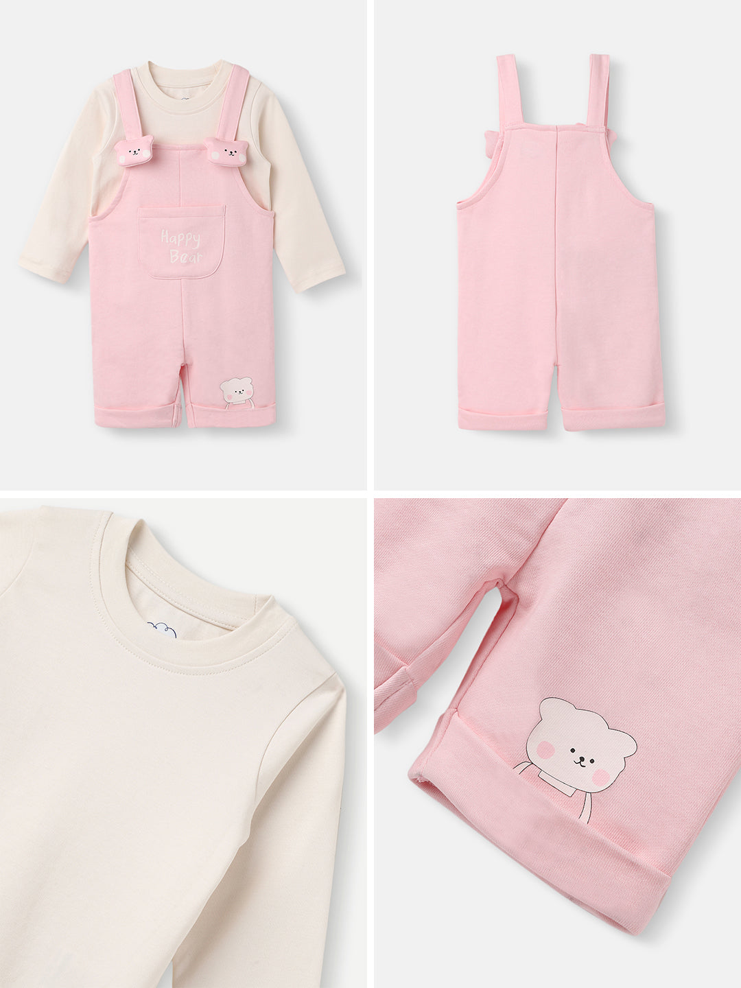 Nautinati Girls Applique Romper|Cute Bear Design| Age 0 - 2 Years