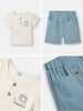 Nautinati Boys' T-shirt and Shorts Set With Embroidery| Cotton | Age 0 - 2 Years
