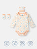 Nautinati Infants' Cotton Printed Romper Set with Mittens and Cap