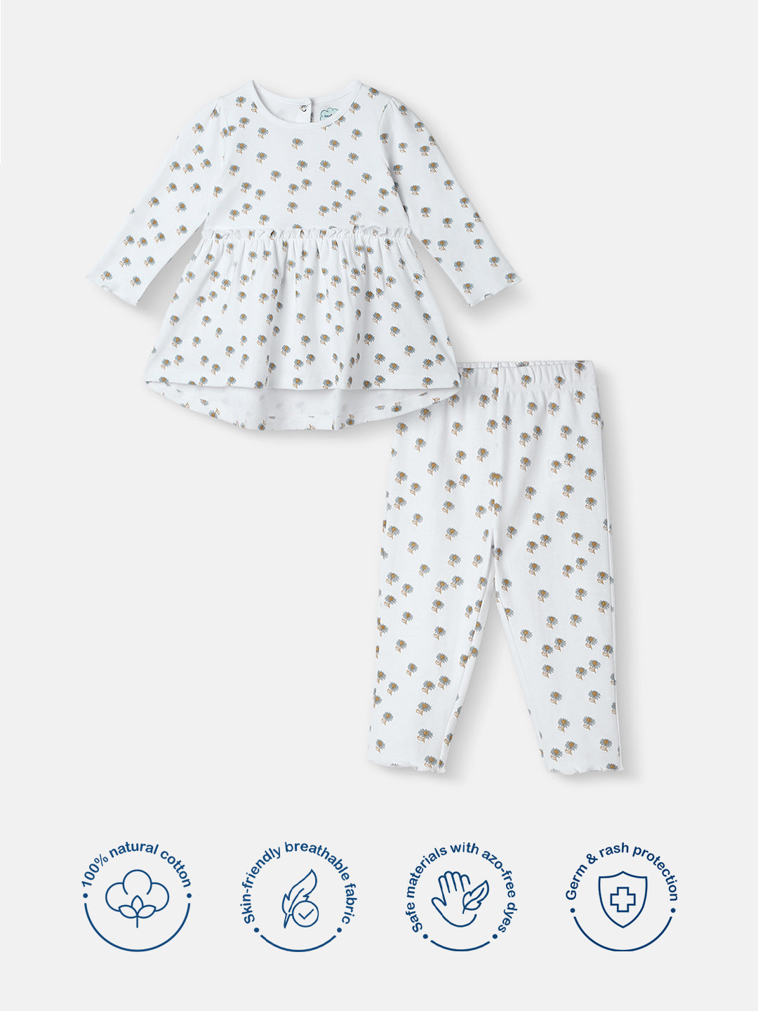 Nautinati Girls Cotton Clothing Set | Age 0 - 2 Years