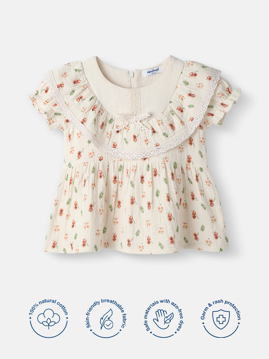 Nautinati Girls’ Floral Cotton Lace Dress