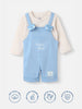 Nautinati Baby Boys' 100% Cotton Bear Applique Dungaree with Solid T-shirt Set