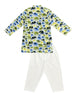 Nautinati White Festive Block-print Kurta and Pyjama Set for Boys