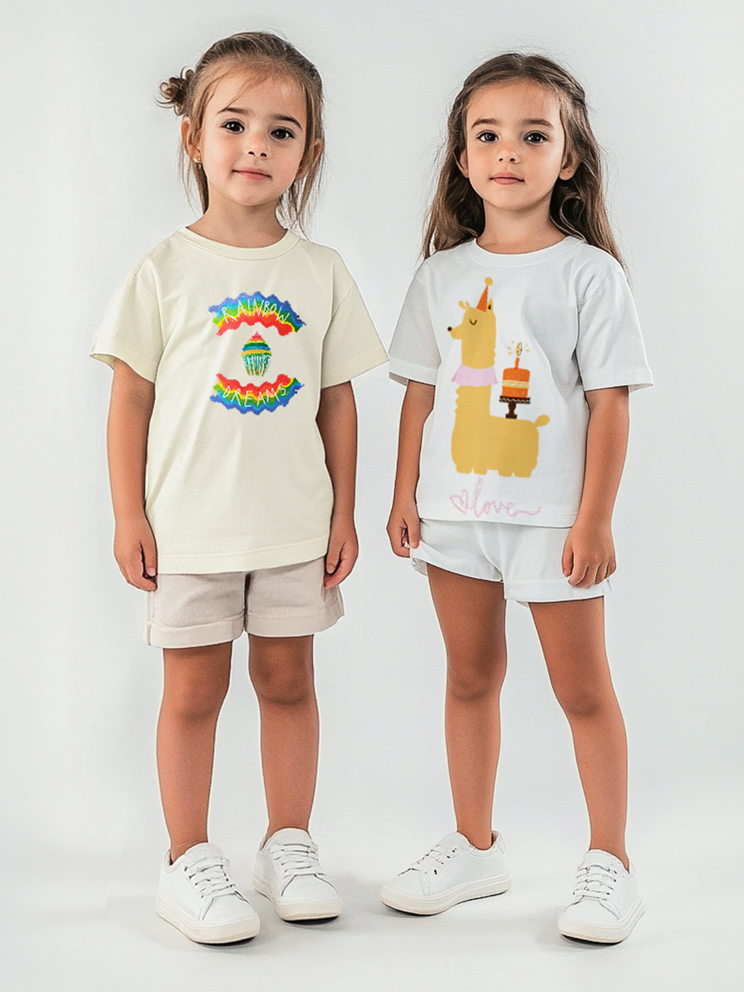 Nautinati Girls' Pack of 2 Cotton T-Shirt
