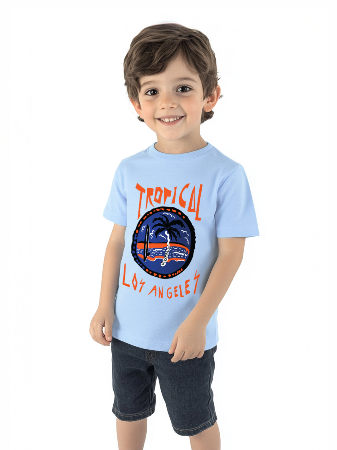 Nautinati Boys' Cotton Graphic Chest Print T-shirt