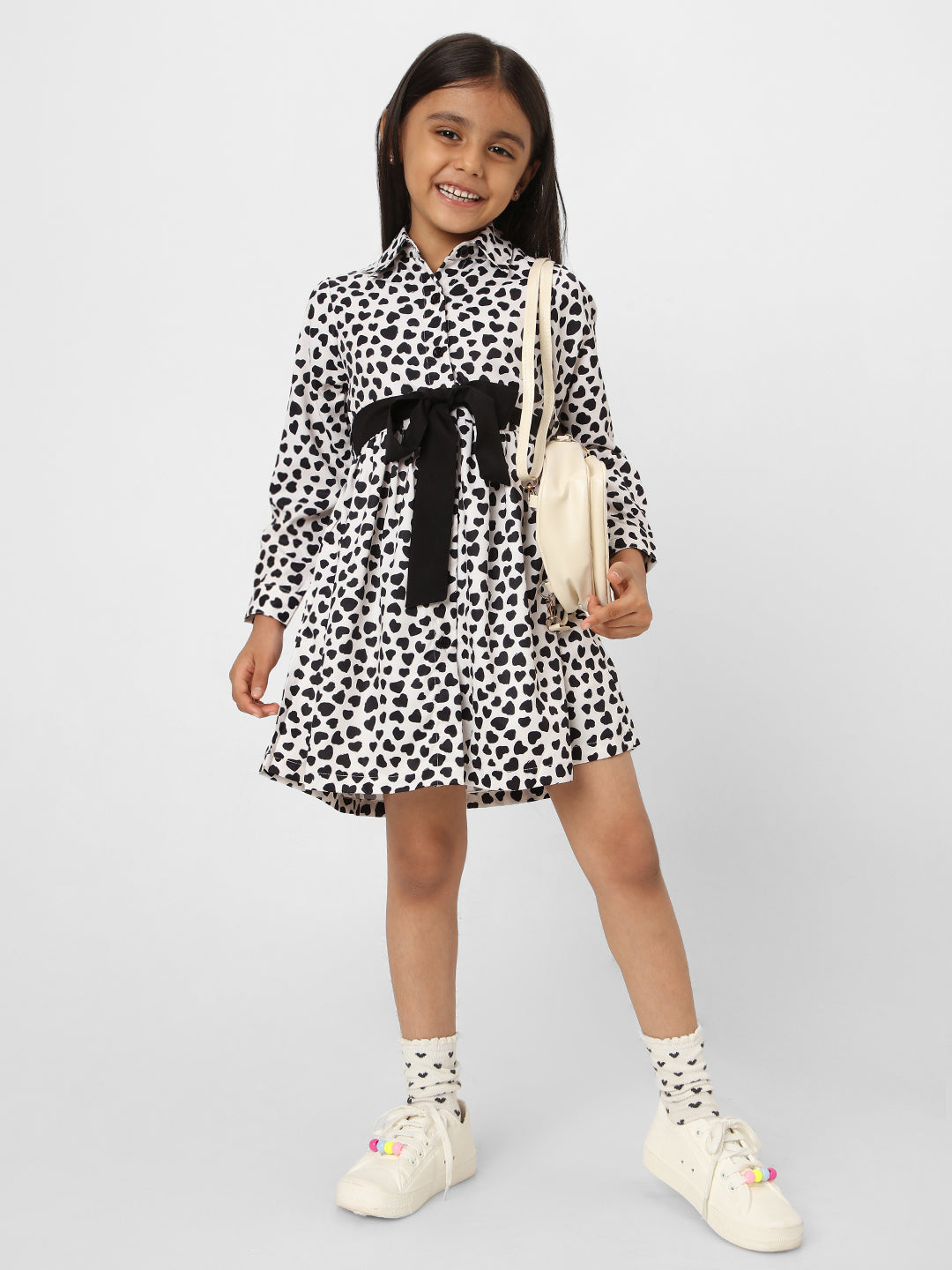 Nautinati Girls' Printed Full Sleeve Dress