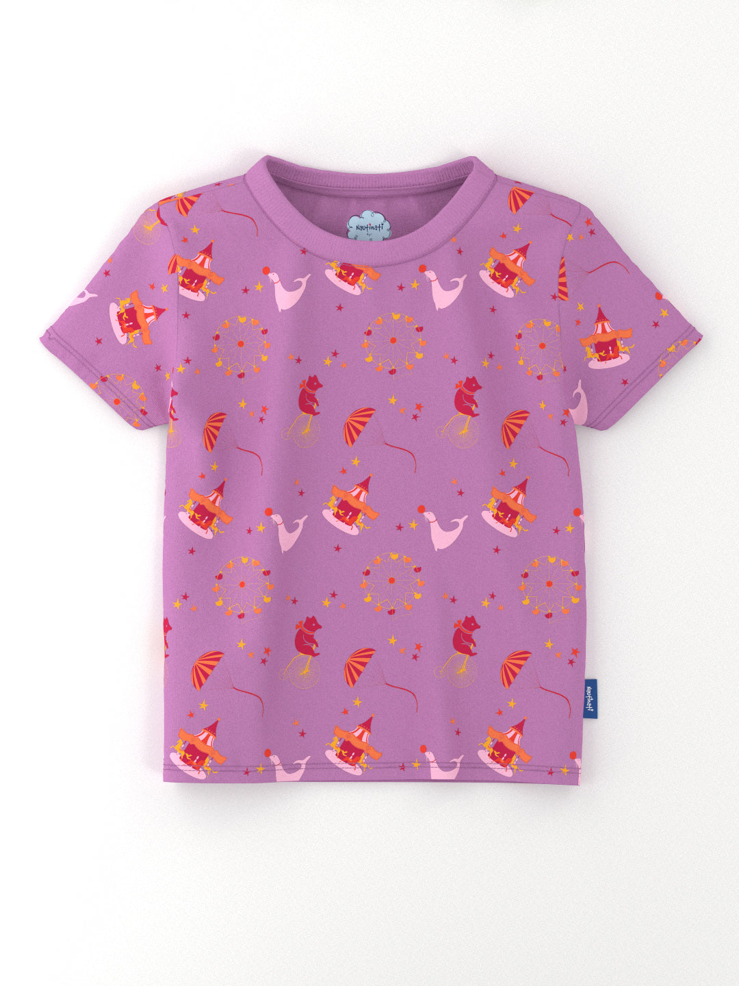 Nautinati Girls Animal Print Cotton T-shirts | Pack of 2 T-shirts for 2 to 10 Years