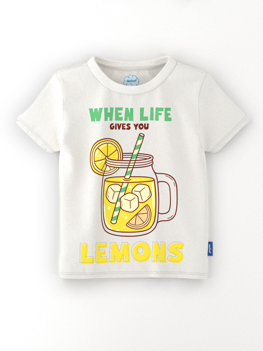 Nautinati Girls Mango and Lemon Print Cotton T-shirts | Pack of 2 T-shirts for 2 to 10 Years