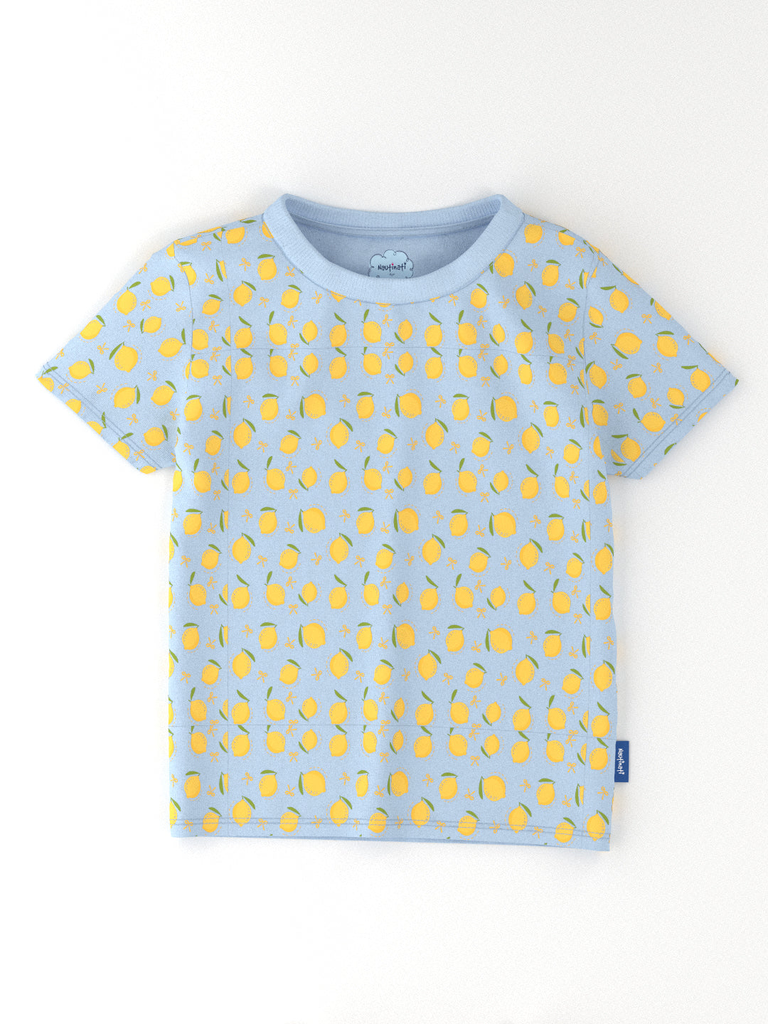 Nautinati Girls Mango and Lemon Print Cotton T-shirts | Pack of 2 T-shirts for 2 to 10 Years