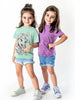 Nautinati Girls' Pack of 2 Cotton Frozen Elsa and Anna Printed T-shirts