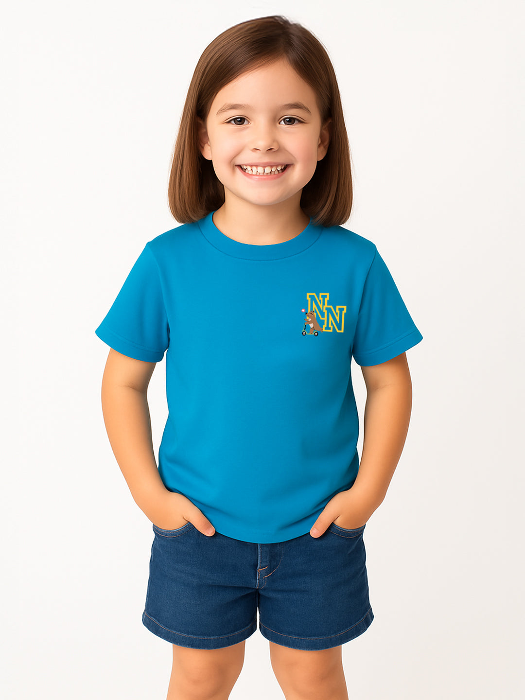 Nautinati Unisex Cotton T-shirt |Sticker Printed| Age 2 - 10 Years