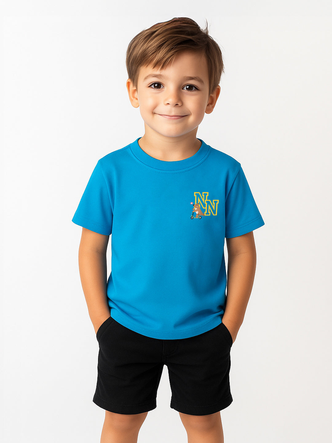 Nautinati Unisex Cotton T-shirt |Sticker Printed| Age 2 - 10 Years