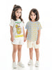 Nautinati Girls Mango and Lemon Print Cotton T-shirts | Pack of 2 T-shirts for 2 to 10 Years
