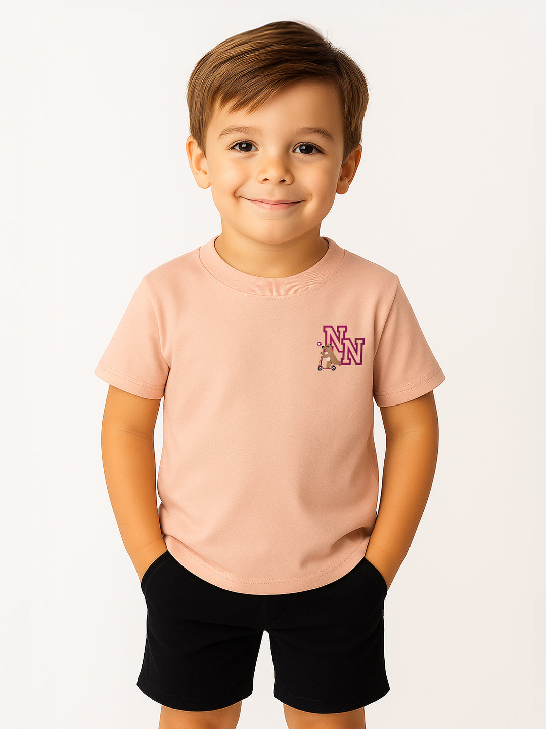 Nautinati Unisex Cotton T-shirt |Sticker Printed| Age 2 - 10 Years