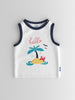 Nautinati Boys' Cotton Graphic Print Contrast Rib Vest and Shorts Set