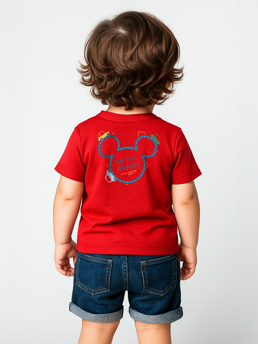 Nautinati Boys' Cotton T-shirt|Mickey Mouse Typography Print | Age 0 - 2 Years