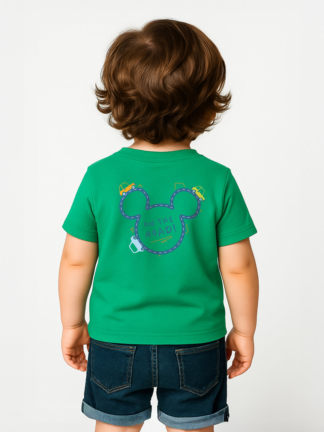 Nautinati Boys' Cotton T-shirt|Mickey Mouse Typography Print | Age 0 - 2 Years