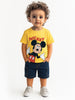 Nautinati Girls' Mickey Mouse Printed Set of T-shirt and Shorts