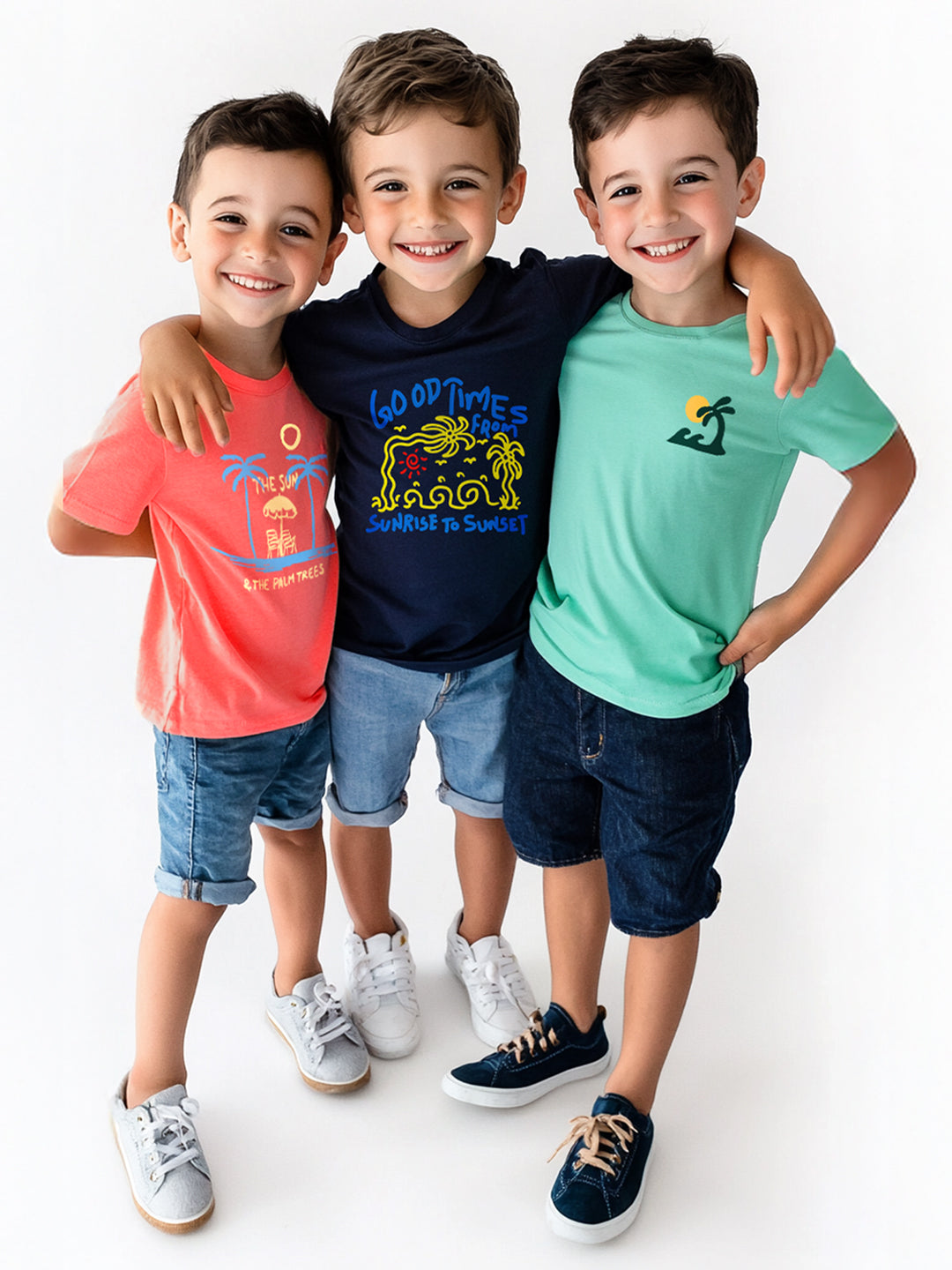 Nautinati Boys' Cotton Pack of 3 Printed T-shirt