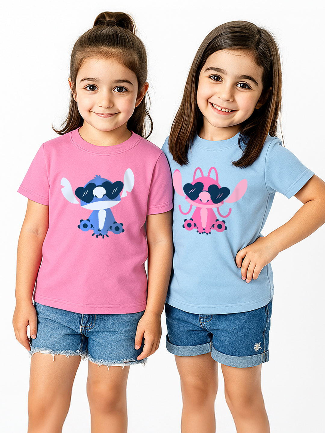 Nautinati Girls Printed Cotton T-shirts | Aged 2 - 10 Years | Pack of 2 Tees