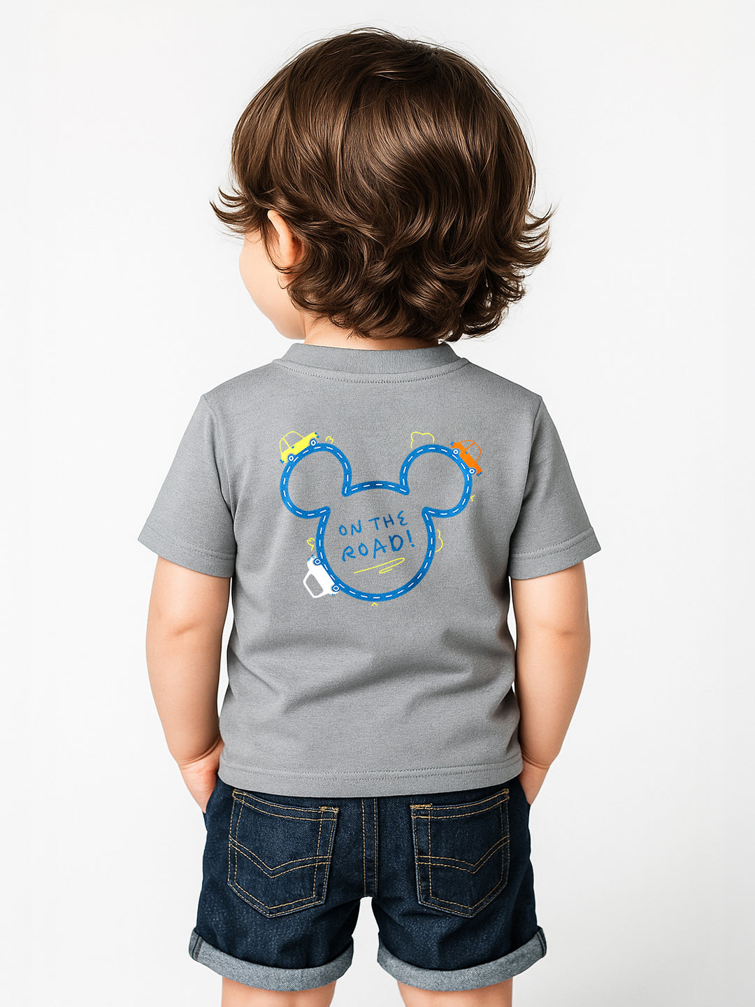 Nautinati Boys' Cotton T-shirt|Mickey Mouse Typography Print | Age 0 - 2 Years