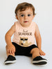 Nautinati Boys Peach and Black Graphic Printed Set | Aged 0 - 2 Years | Sleeveless Cotton Tshirt and shorts.