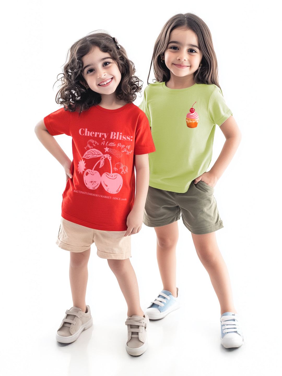 Nautinati Girls Disney Print Cotton T-shirts | Aged 2  10 Years | Pack of 2 Tees