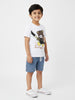 Nautinati Boys' 100% Cotton Bear Placement Printed T-shirt & Shorts Co-ord Set