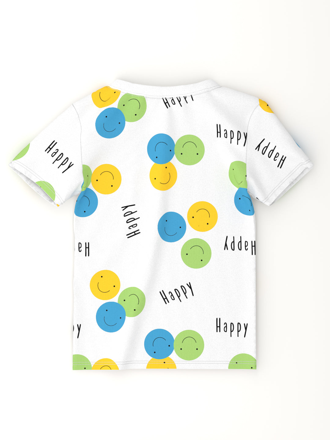 Boys Maroon-White Smiley Print Round Neck Pure Cotton Tshirt (Pack of 2)