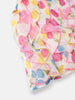 Nautinati Girls White Pink Printed A-Line Dress With Ruffle Detail