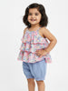 Nautinati Girls' All-over Abstract Printed Top and Shorts Co-ord Set