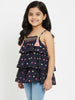 Nautinati Girls' Tiered All-over Polka Printed Top