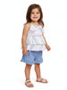 Nautinati Girls' Striped Ruffled Top & Shorts Co-ord Set