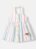 Nautinati Girls' Button-down Applique Striped Dress