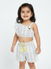 Nautinati Girls' Cotton Blend Striped Top with Shorts